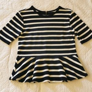 New Jcrew flared hem strip top